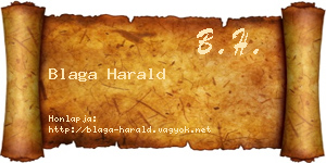 Blaga Harald névjegykártya